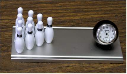 Bowling Lane Desk Clock