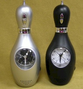 Bowling Pin Clock Radio-Black