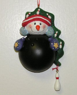 Bowling Ball Snowman Ornament 