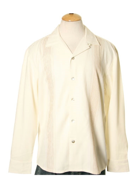 Charlie Sheen Signature Shirt - Long Sleeved GAMBINO in Cream
