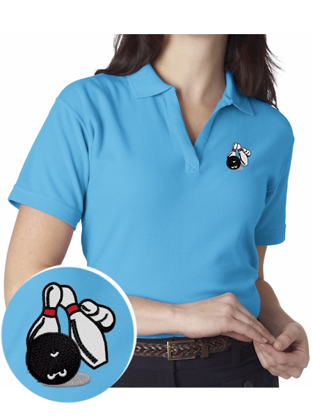 Ladies' 1-3 Pocket Extra Soft V-Neck Bowling Shirt