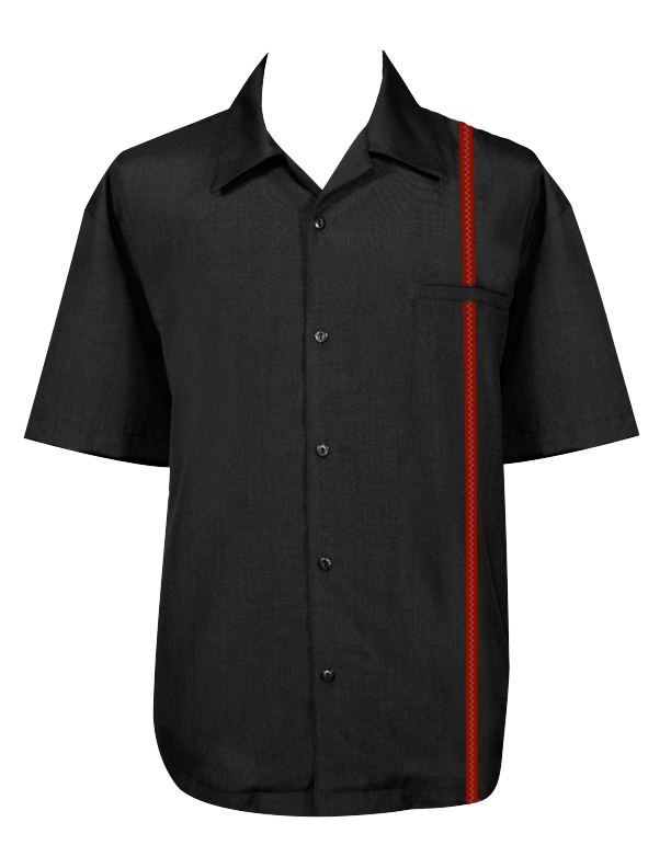 Vintage Red Retro Bowling Shirt