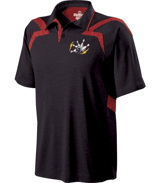 Storm Men's All Road Performance Polo Bowling Shirt Colorblock Red Black 