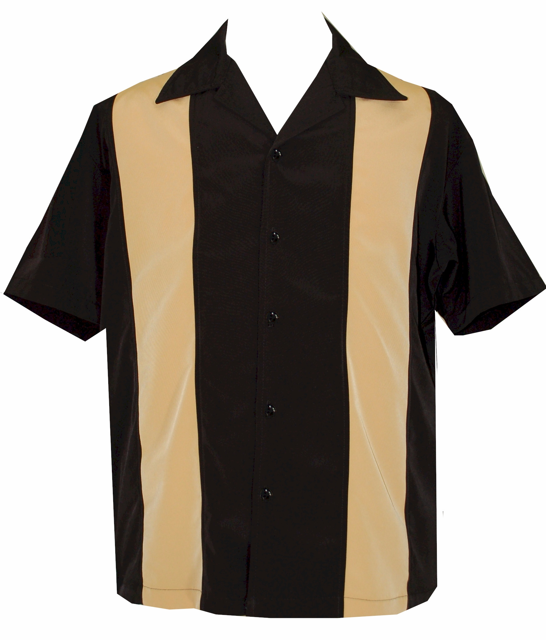 Black and Gold Button Down Shirt | 50s Style Button Up Shirt
