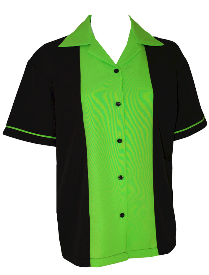 Womens Lime Green 50s Bowling Shirt | Bowling Concepts