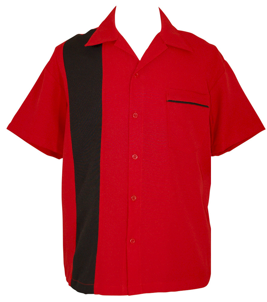 Red and Black Bowling Shirt for Sale | Hot Red Bowling Shirt