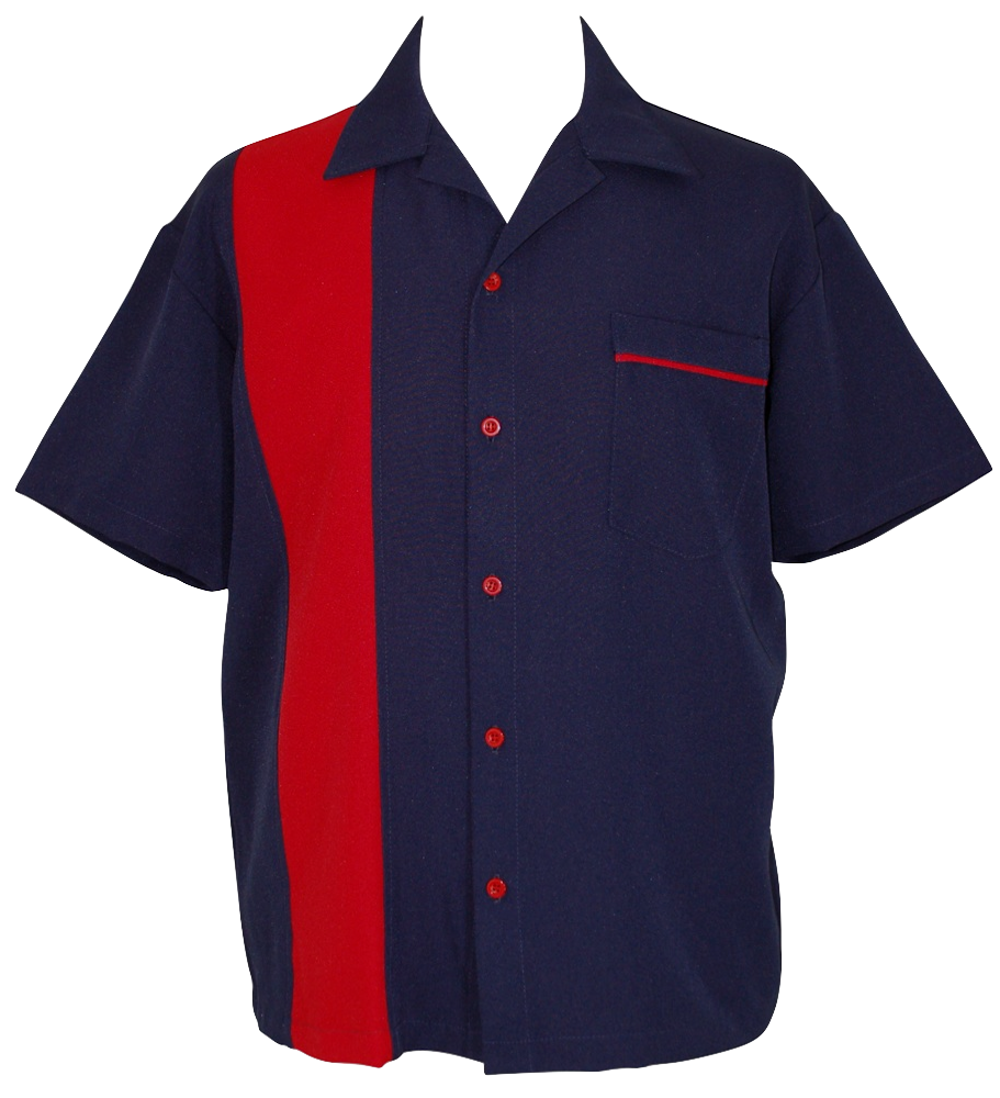 Navy Bowling Shirt | Patriotic Bowling Shirt