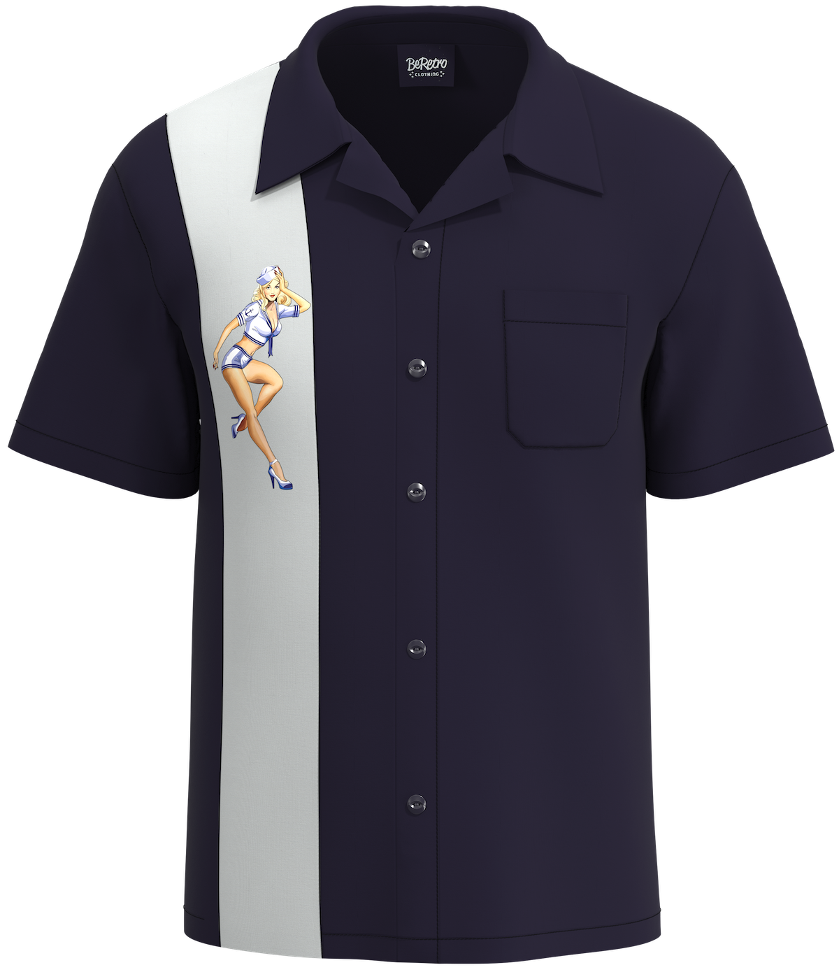 Jerry Sailor Inspired Navy Inspired Pin Up Shirt | Sailor Shirt
