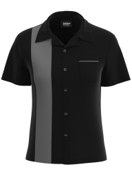 womens retro bowling black grey shirt