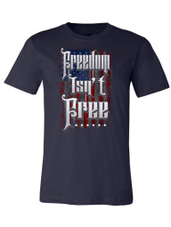 USA Patriotic Bowling T-Shirt - Navy, Crew Neck, 100% Cotton