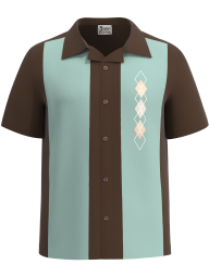 "Argyle Golf Shirt - Men's Button-Down, Short Sleeve "