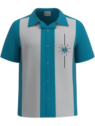 ATOMIC BURST ~ Embroidered Hawiian Bowling Shirt