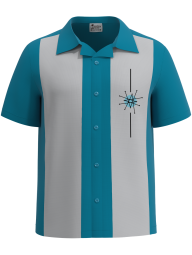 ATOMIC BURST ~ Embroidered Hawiian Bowling Shirt