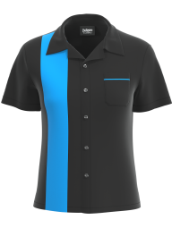 womens bowling shirts black turquoise