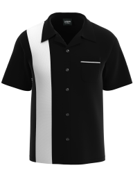 Black & White Retro Bowling Shirt - Classic Contrast for Bowlers