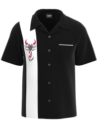 Bowling Shirt Black Orange