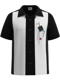 Mad Men ~ The Madison Avenue - Embroidered Cuban Collar Bowling Shirt