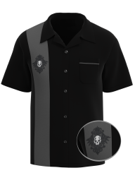 The "Blade" Rockabilly Skull Bowling Shirt
