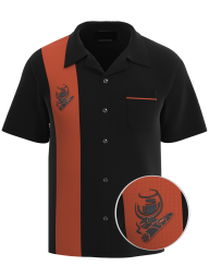 ROBUSTO ~ Black & Rust Cuban Collar Cigar & Bourbon Shirt