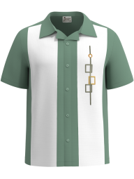 GIN ~ Designer Men's Casual Green Camp Style