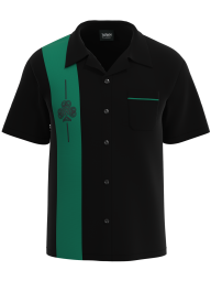 mens bowling shirt black green