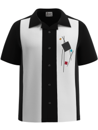 Mad Men ~ The Madison Avenue - Embroidered Cuban Collar Bowling Shirt