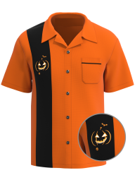 Bowling Shirt Black Orange