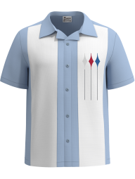 Retro Diamond Blue Hawaiian Style Shirt