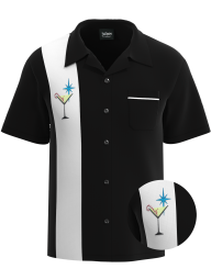 Peppermint Martini Holiday Party Shirt - Black & White Panel