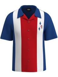 Mens Black Olive Khaki Diamond Embroidered Button Up Retro Shirt