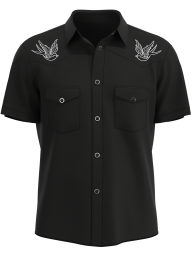 Sparrow Ink Rockabilly Shirt - Vintage Button Down Work Shirt