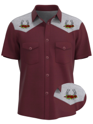 Men's Skull & Rose Rockabilly Western Shirt