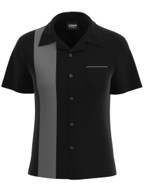 womens retro bowling black grey shirt