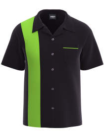 Black & Lime Green Bowling Shirt - Vibrant Teamwear Option
