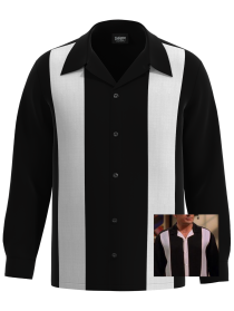 New Yorker: Chic Long Sleeve Retro Bowling Shirt for Nights