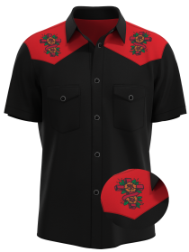 Men's Skull & Rose Rockabilly Western Shirt