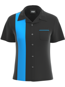 womens bowling shirts black turquoise