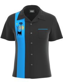 womens bowling shirts black turquoise