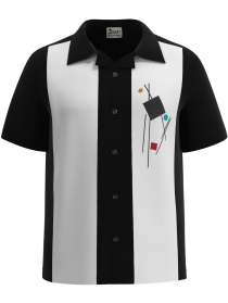 Mad Men ~ The Madison Avenue - Embroidered Cuban Collar Bowling Shirt
