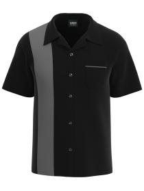 mens retro shirt black grey