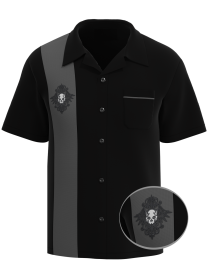 The "Blade" Rockabilly Skull Bowling Shirt