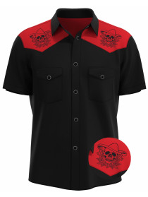 Men's Skull & Rose Rockabilly Western Shirt