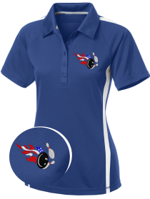 Lady "Patriot Pin Striker" ~ Premium Bowling Polo Embroidered Shirt