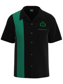 mens bowling shirt black green