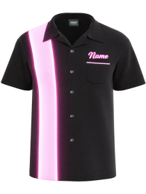 RETRO COSMIC - Glow-in-the-Dark Stripe Bowling Shirt