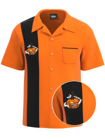 Bowling Shirt Black Orange