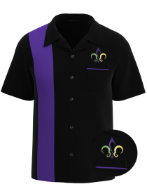 Mardi Gras Embroidered Fleur de Lis Shirt - Limited Edition Polyester