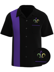 Mardi Gras Embroidered Fleur de Lis Shirt - Limited Edition Polyester