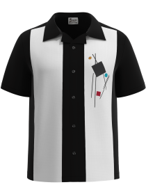 Mad Men ~ The Madison Avenue - Embroidered Cuban Collar Bowling Shirt