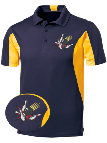 STRIKEOUT: Embroidered Bowling Polo Shirt for Sporty Comfort